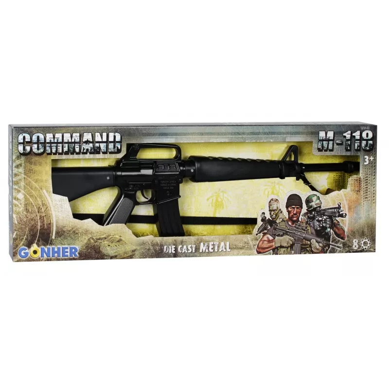 Karabin Pulio Commando GONHER 118/6 Metal — zabawkowy karabin strzałkowy, 8 pocisków