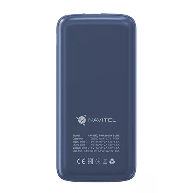 Przenośny powerbank Navitel PWR20 MX NIEBIESKI 20000 mAh