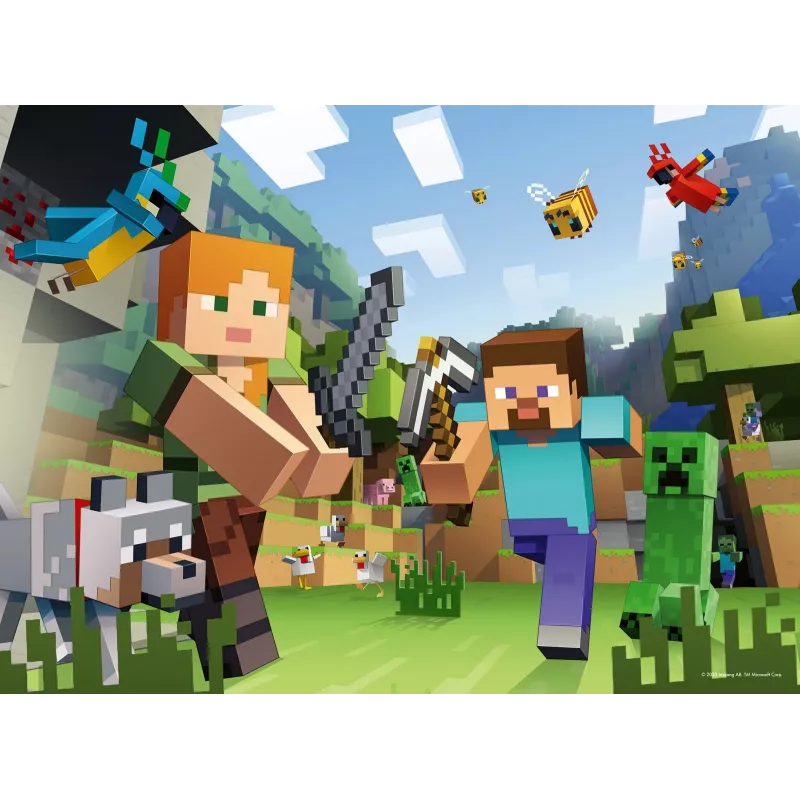 Puzzle Ravensburger Puzzle XXL 100 elementów Minecraft – duże elementy dla dzieci i fanów