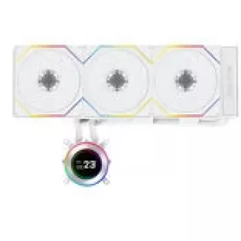 Chłodzenie cieczą typu all-in-one Lian Li Hydroshift II LCD-C 360TL — wentylatory 120 mm, 200–2600 RPM, FDB, biały