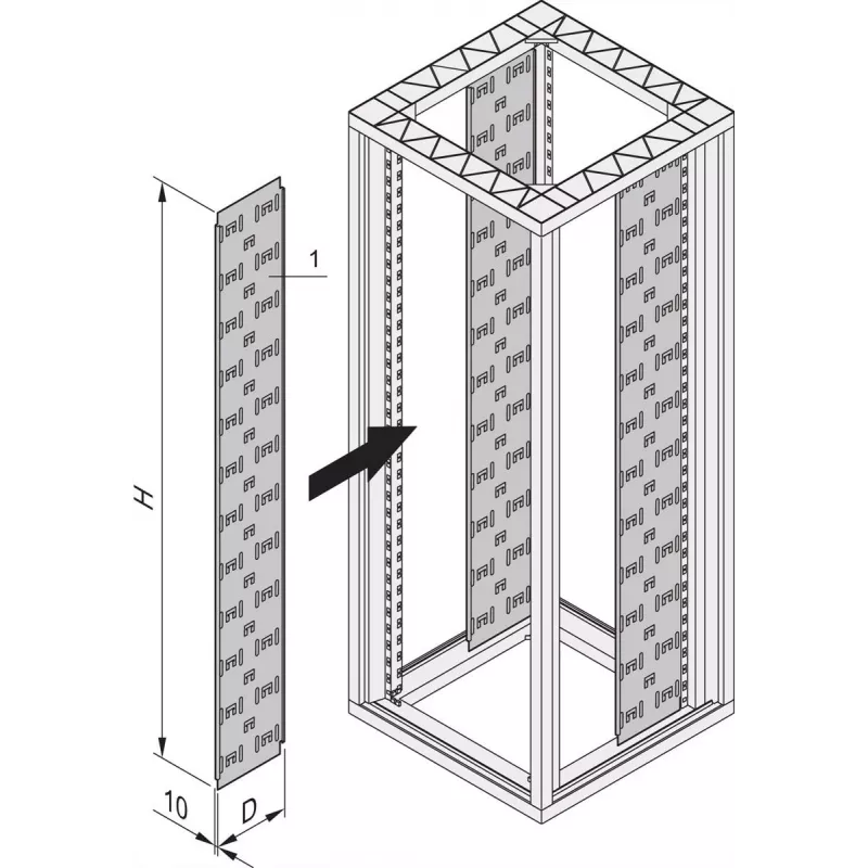 KABELOVA ŽLAB SCHROFF 2000H 150D (2X) - Akcesorium do szafy rack (23117021)