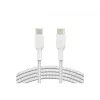 Kabel pleciony USB-C na USB-C 1m Biały