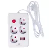 Listwa zasilająca MACLEAN MCE392 W — 4 gniazda F, 3×USB A, 110–240V, maks. 2.1A, 2500W, kabel 1,5 m, biała