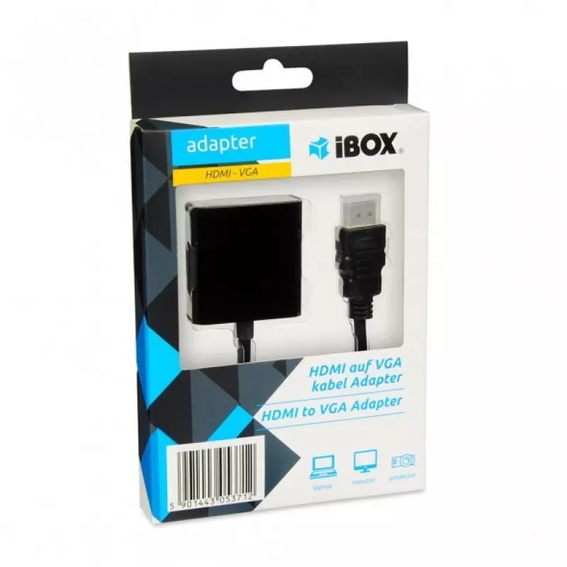Adapter iBox IAHV01 HDMI na VGA, czarny