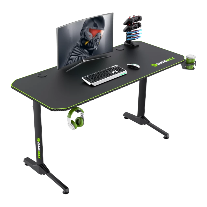 Biurko GameMax D140-CARBON — biurko gamingowe/biurowe, waga netto 20,5 kg, wymiary brutto 125×795×682 mm