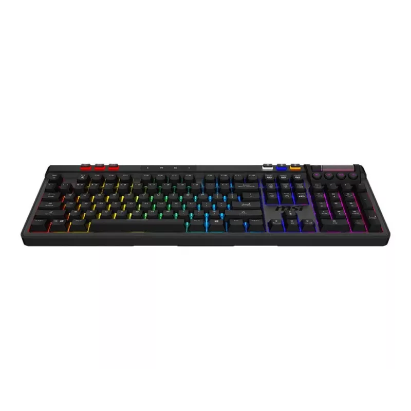 Mechaniczna klawiatura gamingowa MSI Strike Pro W Silent układ US podświetlenie RGB, przewodowa, dotykowe ciche przełączniki