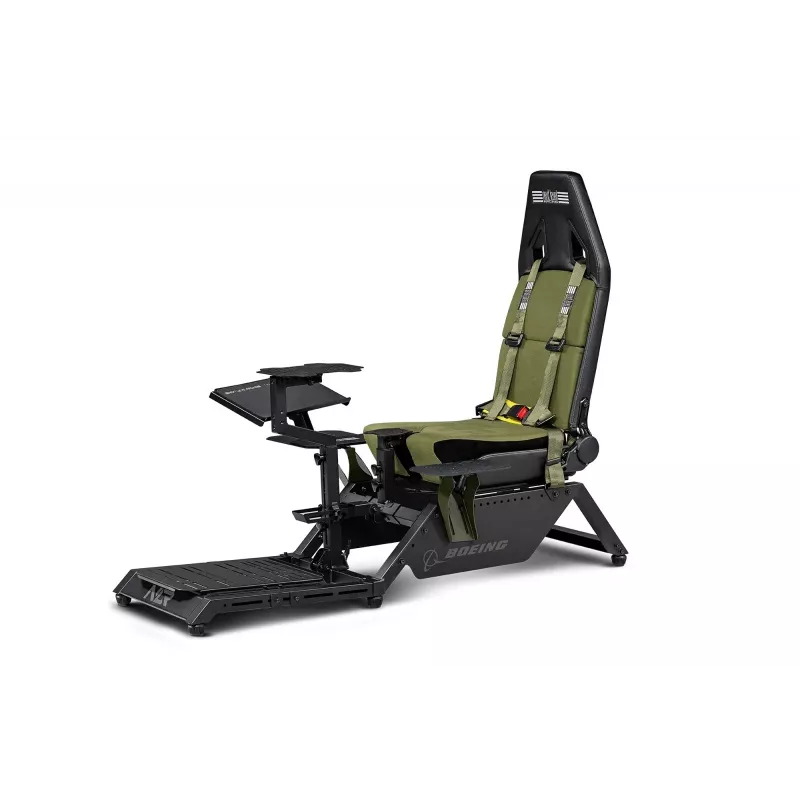 Fotel kokpitowy next level racing symulator lotu Boeing Military 396055 — dedykowany fotel do symulacji lotu kompatybilny z wolantami i pedałami