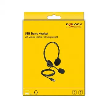 Zestaw słuchawkowy DeLOCK USB Stereo z regulacją głośności