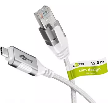 Kabel Ethernet Goobay USB-C 3.1 do RJ45 cienki 15 m - podłącza router, modem lub (74392)