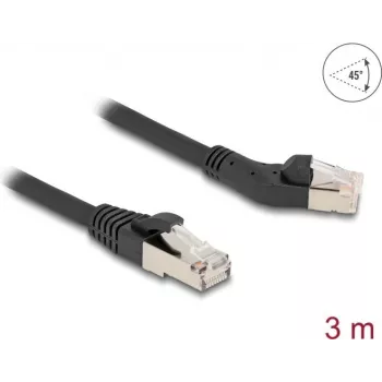 Kabel sieciowy DeLOCK RJ45 kat.6A 45° kątowy lewy do prostego 3 m czarny