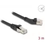 Kabel sieciowy DeLOCK RJ45 kat.6A 45° kątowy lewy do prostego 3 m czarny