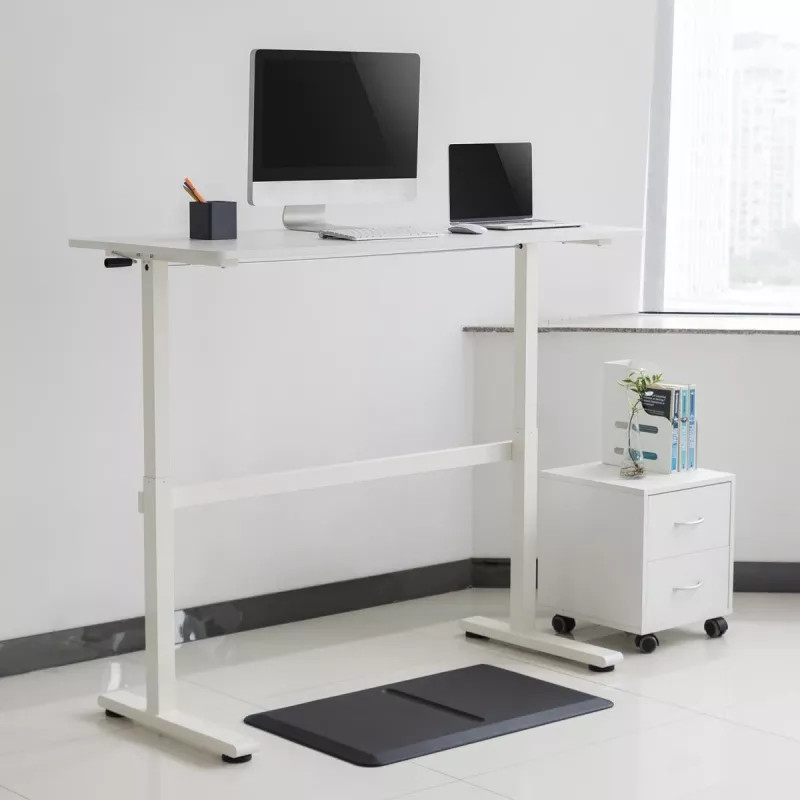 Biurko z ręczną regulacją wysokości Ergo Office, max 40 kg, maks. wysokość 117 cm, z blatem do pracy stojąco-siedzącej, ER-401 W
