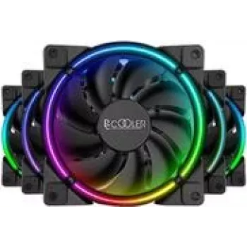 Wentylator obudowy PCCOOLER 120mm CORONA-FRGB-5I1, 1000–2000 RPM, oświetlenie ARGB