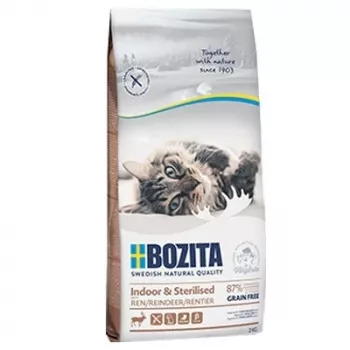 Sucha karma dla kota BOZITA Indoor & Sterilised Grain Free Reindeer 2 kg — dorosłe, 33% białka, 14% tłuszczu