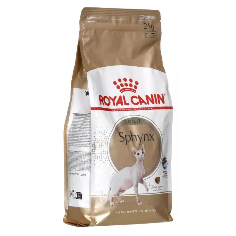 Sucha karma dla kota Royal Canin Sphynx Adult 2 kg — smak wieprzowiny, 33% białka, 23% tłuszczu