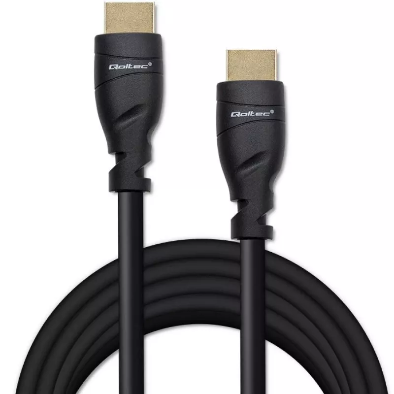 Kabel HDMI 2.1 QOLTEC 5 m — 48 Gbit/s, 8K@60Hz, 26AWG, pozłacane złącza