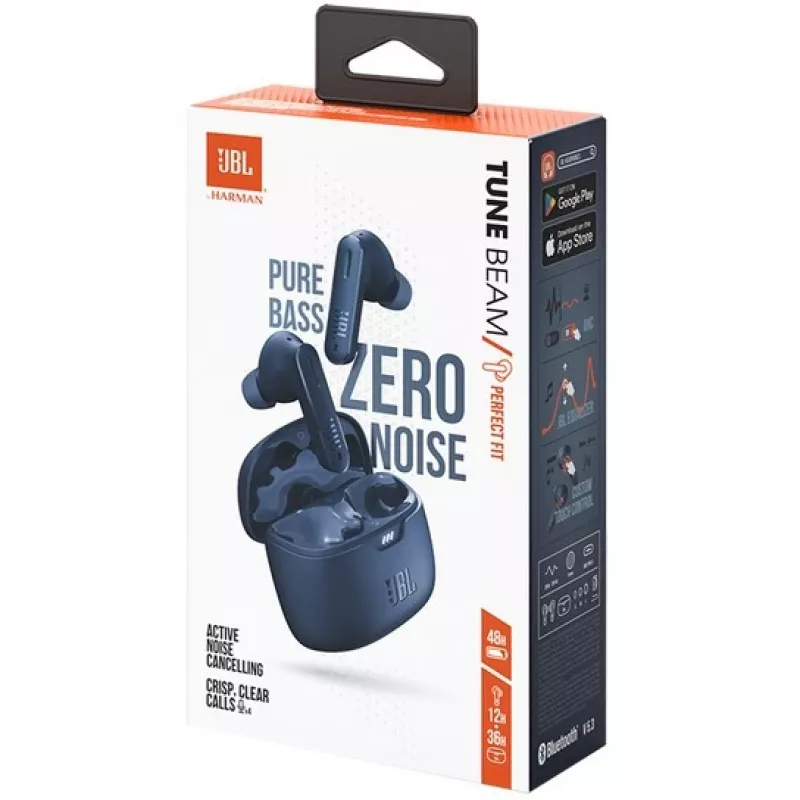 Zestaw słuchawkowy JBL Tune Beam True Wireless Stereo (TWS) douszny Rozmowy/Muzyka USB typu C Bluetooth Niebieski