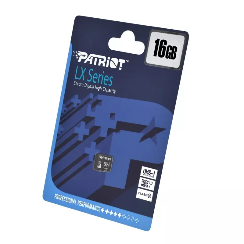 Karta pamięci microSDHC PATRIOT PSF16GMDC10 — 16 GB, Klasa 10, UHS-I (U1), 80 MB/s, czarna
