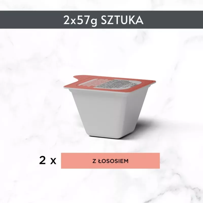 Mokra karma dla kotów Purina Nestlé Gourmet Revelations Kawałki w galaretce z łososiem 2x57 g, dla dorosłych, karma pełnoporcjowa