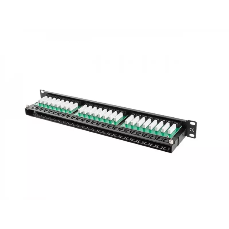 Patch panel LANBERG PPU5-1048-B 1U, 48 portów Cat5e, czarny, 445×102×44,5 mm