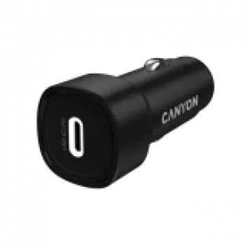 Ładowarka samochodowa CANYON OnDrive 30 PD 30W USB-C Czarna — samochodowy zasilacz USB-C 30W PD