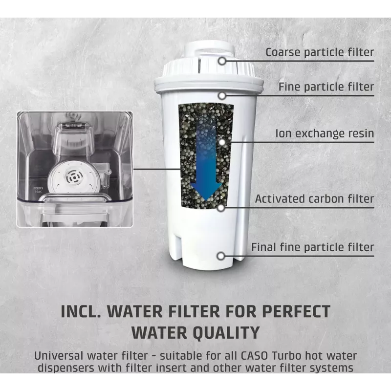 Caso Turbo Hot Water Dispenser | HW 616 | Dystrybutor wody | 2600 W | 2,5 L | Tworzywo sztuczne/Stal nierdzewna | Czarny/Stal nierdzewna