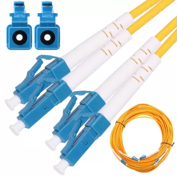 Patchcord światłowodowy Extralink EX.2862 LC–LC 0,5 m G.652D FTTH żółty pełny dupleks