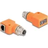DeLOCK 60668 Adapter/przejściówka kabli M12 RJ45 pomarańczowy pozłacane styki