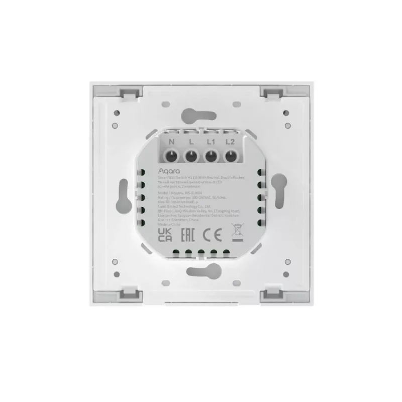 AQARA Inteligentny włącznik ścienny Smart Home H1, z neutralnym, podwójny (WS-EUK04)