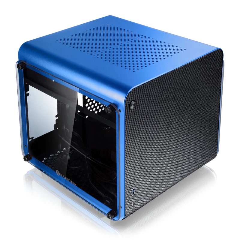 Obudowa Mini-ITX RAIJINTEK METIS EVO TG — Szkło hartowane, Niebieska