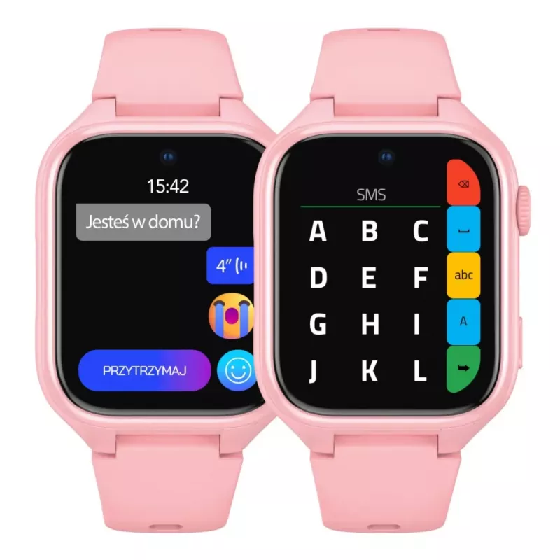 Smartwatch Stelio Junior Pro AI 4G ST-SWJ102-PK — dziecięcy zegarek 4G, różowy