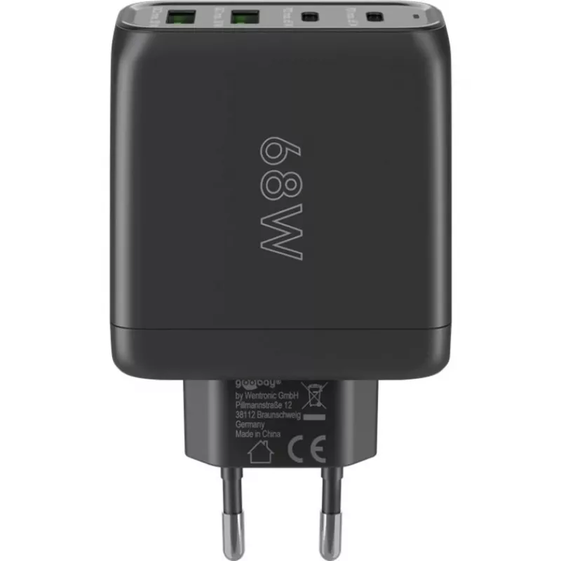 Goobay 64817 Ładowarka do urządzeń mobilnych, słuchawek, smartfonów i tabletów Czarna AC Szybkie ładowanie Wewnętrzna (64817)