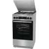 Gorenje GKS5C71XF Wolnostojąca kuchenka z piekarnikiem Srebrny