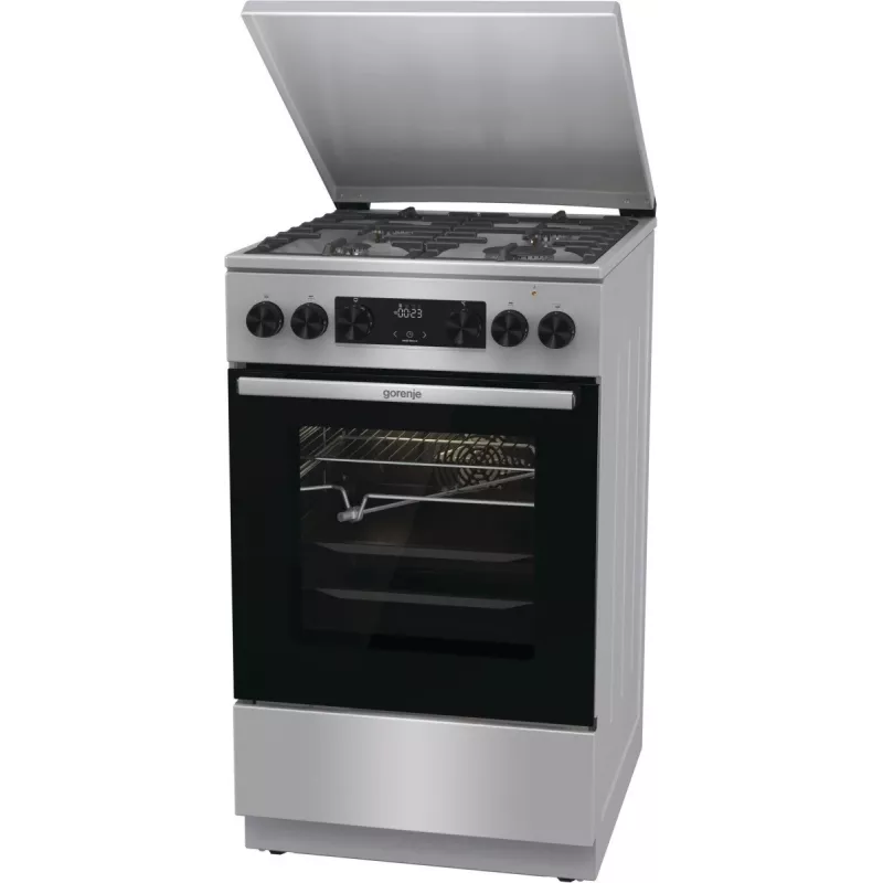 Gorenje GKS5C71XF Wolnostojąca kuchenka z piekarnikiem Srebrny