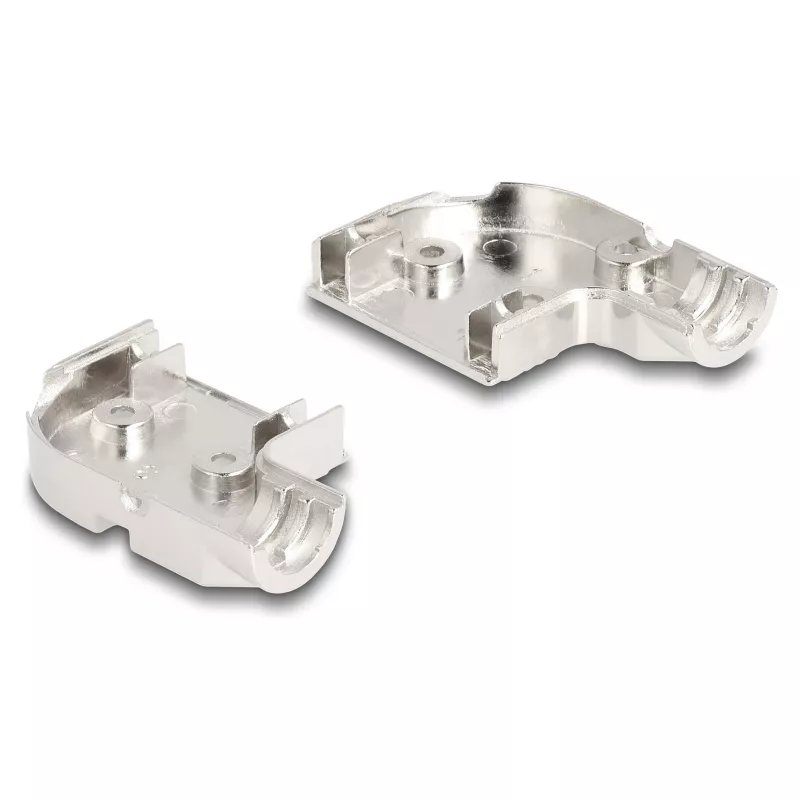 DELOCK D-Sub housing 9‑pin kątowy 90° kabel boot, srebrny plastic, 33×47×16 mm