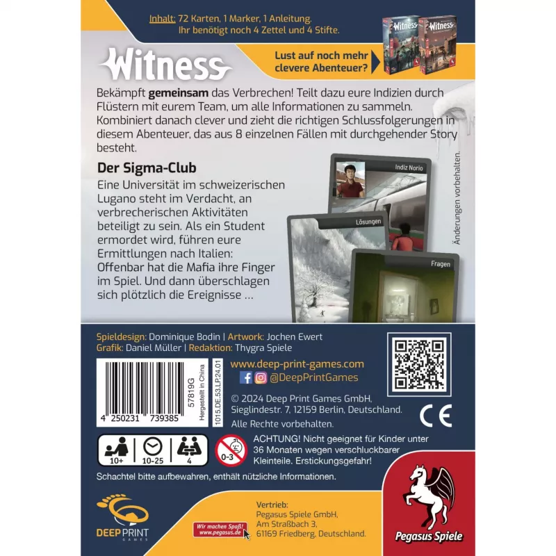 Deep Print Games: Witness - Der Sigma-Club, gra logiczna