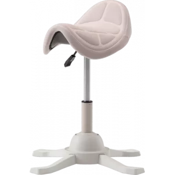 Stołek balansowy ergonomiczny Up Up Toronto biały, tkanina Ivory, dłuższy podnośnik gazowy