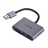 UNITEK V1304A adapter kabla wideo 0,15 m USB typu A HDMI + VGA (D-Sub) Szary