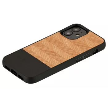 Etui ochronne Man and Wood do iPhone 12 mini Herringbone Nero Czarny