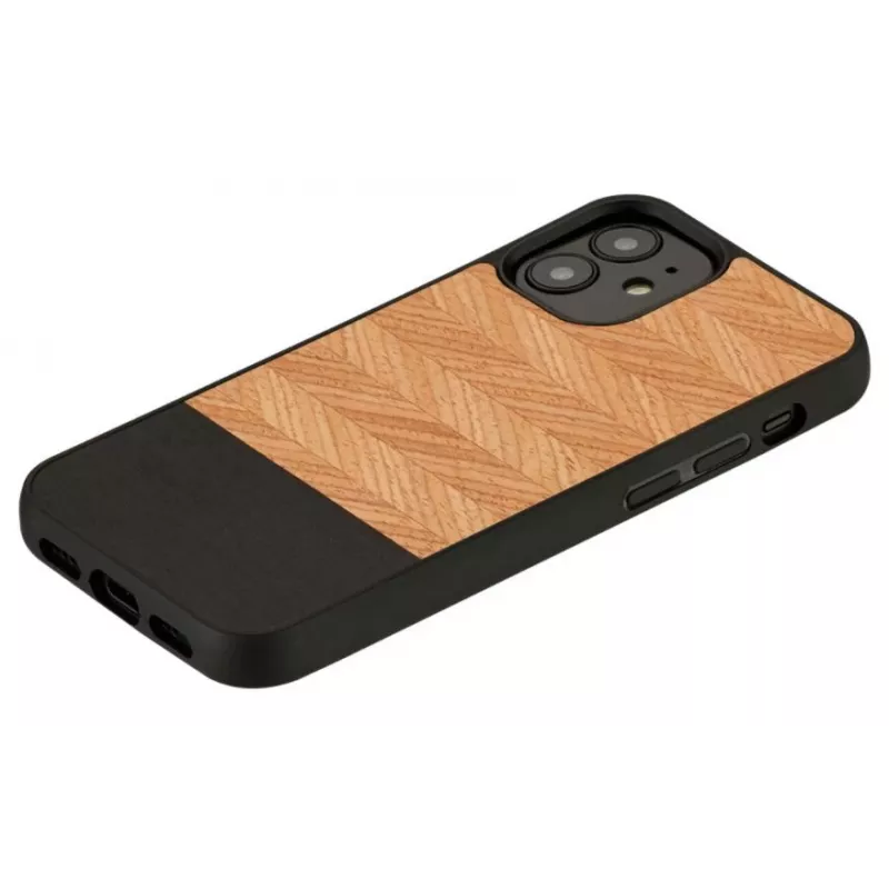 Etui ochronne Man and Wood do iPhone 12 mini Herringbone Nero Czarny