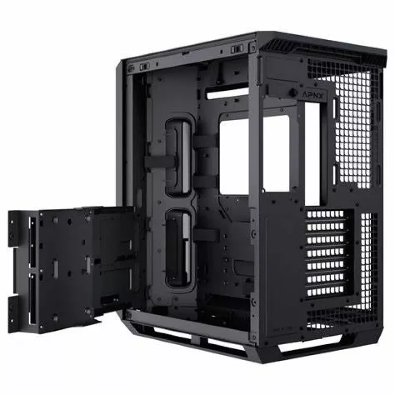 APNX V1-W-BK-v1 Midi Tower Czarny, Drewno