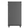 Szafa rack 19 cali LANBERG 22U 600x1000 mm, czarna, szklane drzwi przednie i tylne