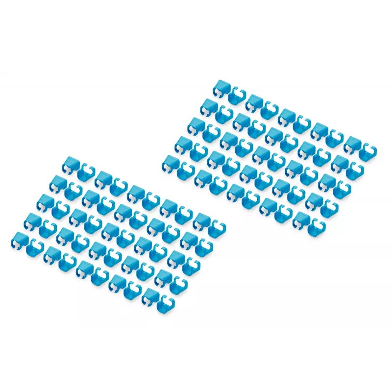 DIGITUS - Kabelclips mit Farbcodierung - für Patch-Kabel - Blau (Packung mit 100) (A-CC-B)