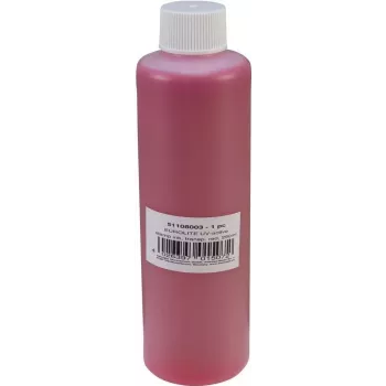 Tusz stemplowy aktywny w UV EUROLITE 51108003 Transparentna czerwień 250 ml – tusz stemplowy reagujący na UV, na bazie rozpuszczalnika