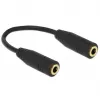 DeLOCK - Audio-Invertieradapter - 4-poliger Mini-Stecker (W) bis 4-poliger Mini-Stecker (W) - 13cm - Schwarz (65896)