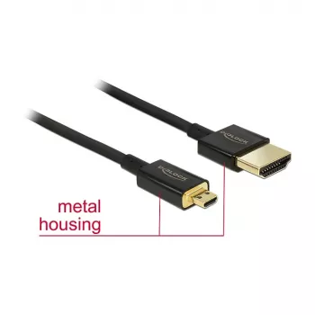 Kabel HDMI DeLOCK 85119 0,25 m Typ A na Typ D Czarny