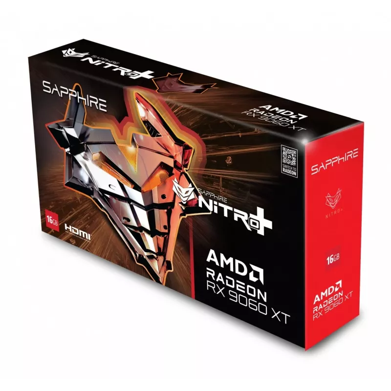 Karta graficzna Sapphire NITRO+ Radeon RX 9060 XT — 8 GB GDDR6, 128-bit, PCIe x16 5.0