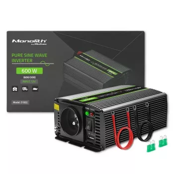 Qoltec Monolith zasilacz-przetwornica samochodowa 600 W 12 V