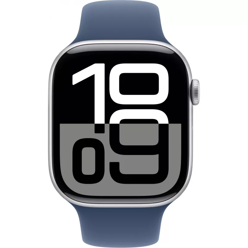 Apple Watch S10 srebrny aluminium pasek sportowy Denim - S/M GPS + Cellular 46 mm MWY03QF/A 2024