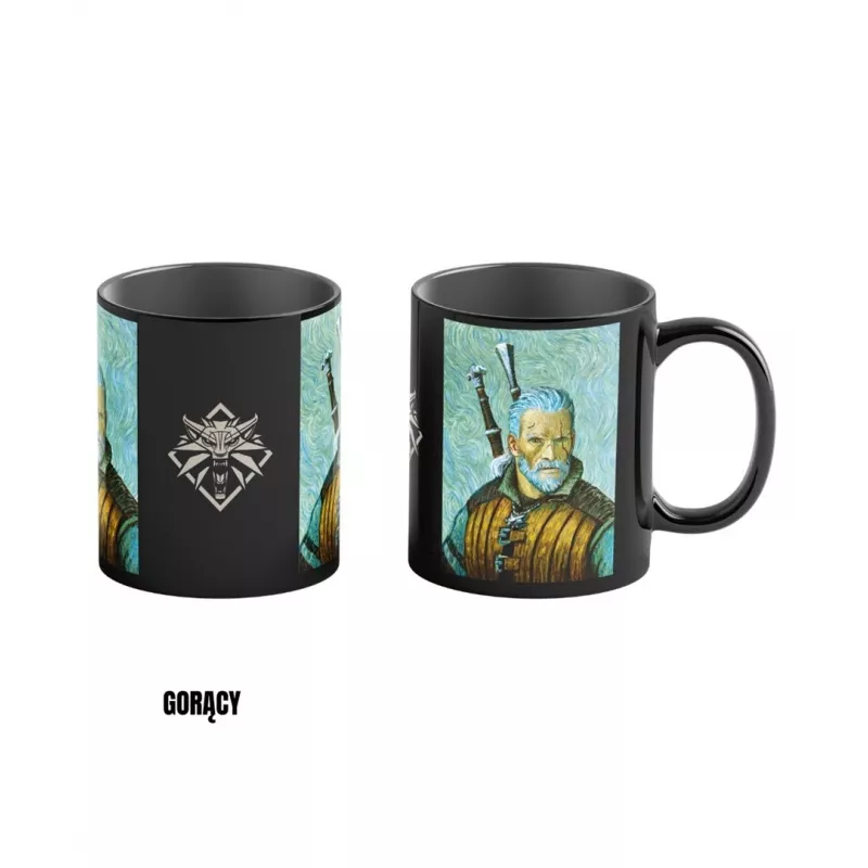 Kubek z ujawnianym pod wpływem ciepła Good Loot The Witcher 3 Game Art Chronicles - Geralt & Vincent van Gogh 450 ml Czarny
